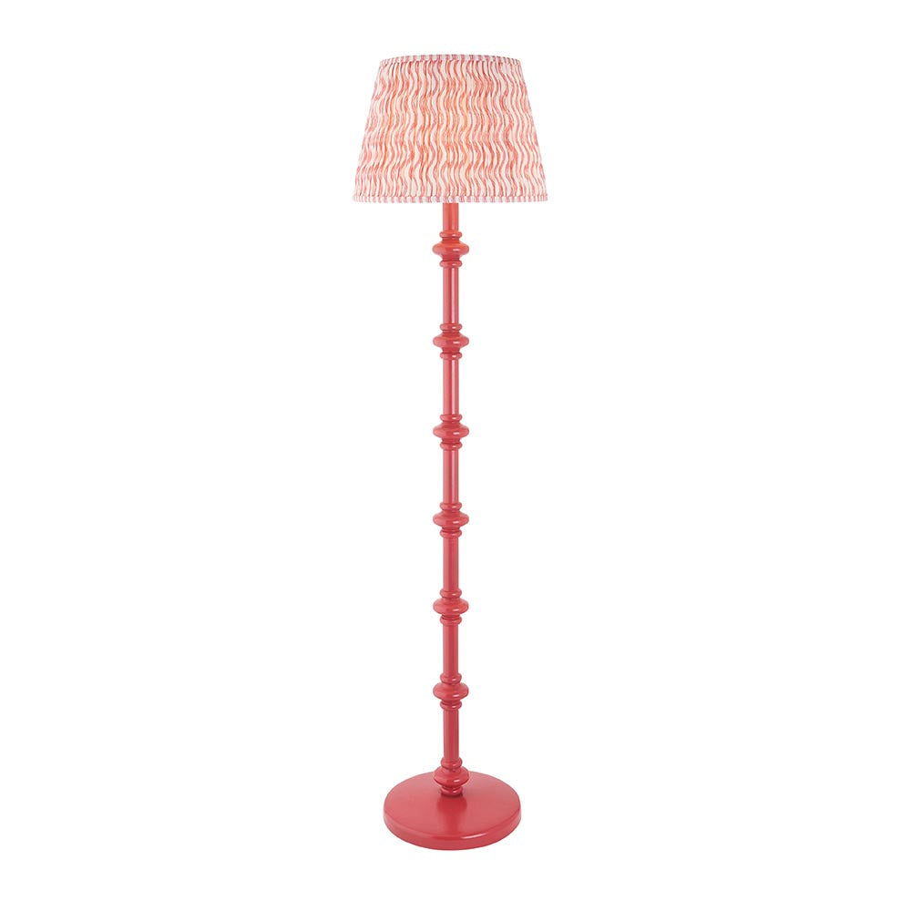 Carnaby And Ripple 40cm Coral Pink Shade Floor Lamp With Satin Pink Clay Base