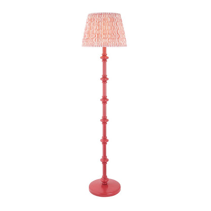 Carnaby And Ripple 40cm Coral Pink Shade Floor Lamp With Satin Pink Clay Base