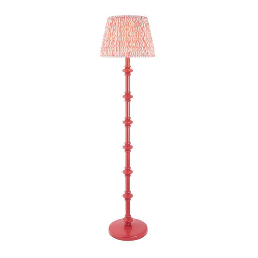 Carnaby And Ripple 40cm Coral Pink Shade Floor Lamp With Satin Pink Clay Base