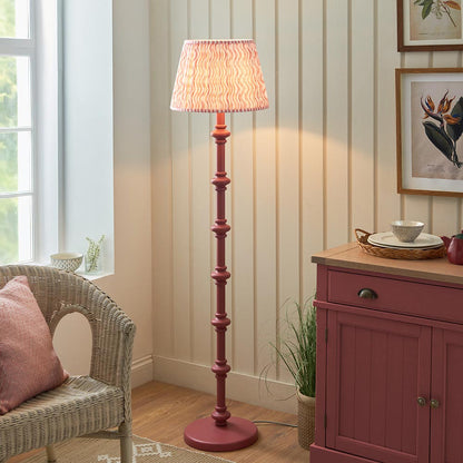 Carnaby And Ripple 40cm Coral Pink Shade Floor Lamp With Satin Pink Clay Base