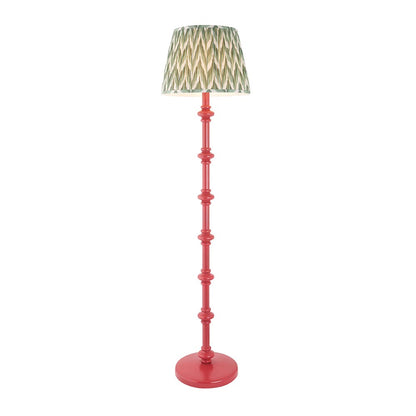 Carnaby And Zigzag 40cm Cotswold Green Shade Floor Lamp Satin Pink Clay Base