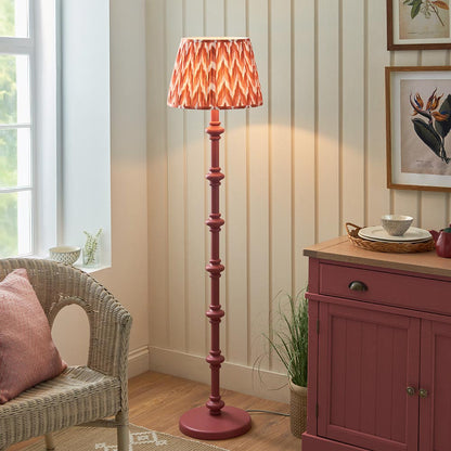 Carnaby And Zigzag 40cm Apricot Orange Shade Floor Lamp Satin Pink Clay Base