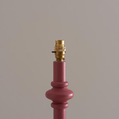 Carnaby And Ikat 40cm Pearl Grey Shade Floor Lamp With Satin Pink Clay Base