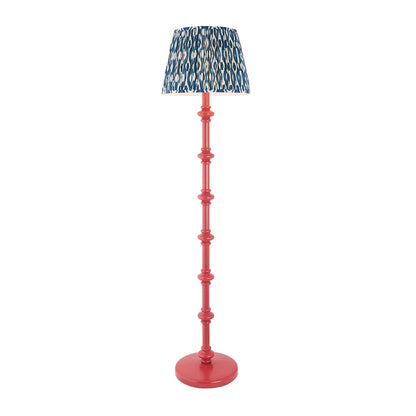 Carnaby And Ikat 40cm Marlin Blue Shade Floor Lamp With Satin Pink Clay Base