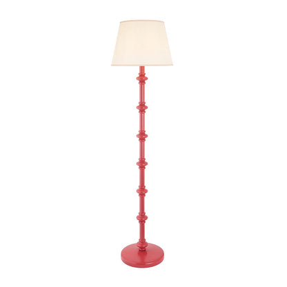 Carnaby And Ivy 40cm Vintage White Shade Floor Lamp With Satin Pink Clay Base