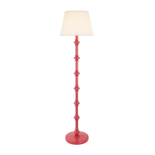 Carnaby And Ivy 40cm Vintage White Shade Floor Lamp With Satin Pink Clay Base