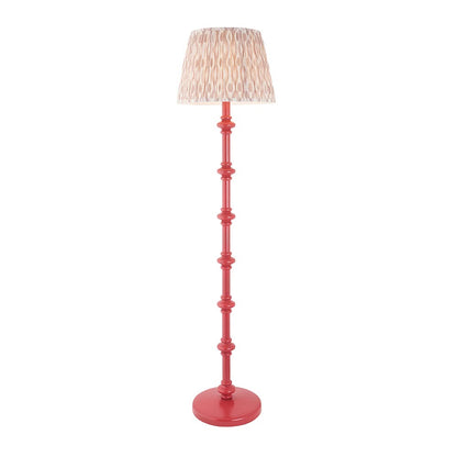 Carnaby And Ikat 40cm Neutral Shade Floor Lamp With Satin Pink Clay Base