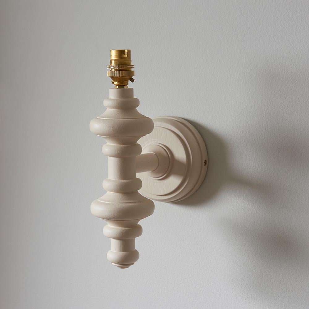 Carnaby And Ikat 20cm Coral Pink Shade Wall Light With Satin Almond White Base