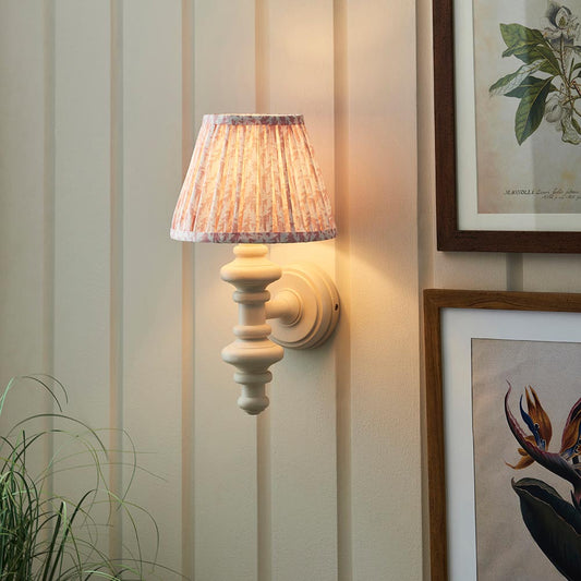 Carnaby And Leaf 20cm Peachy Keen Shade Wall Light With Satin Almond White Base