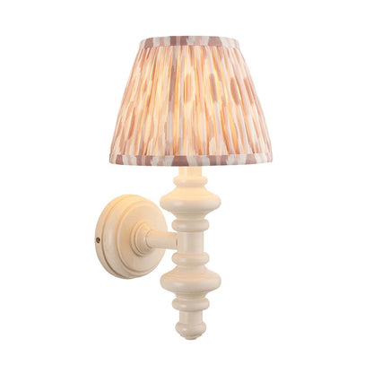 Carnaby And Ikat 20cm Neutral Shade Wall Light With Satin Almond White Base