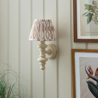 Carnaby And Ikat 20cm Neutral Shade Wall Light With Satin Almond White Base