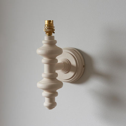 Carnaby And Ikat 20cm Neutral Shade Wall Light With Satin Almond White Base