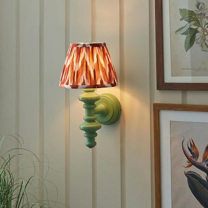 Carnaby And Zigzag 20cm Apricot Orange Shade Wall Light Satin Cotswold Green Base