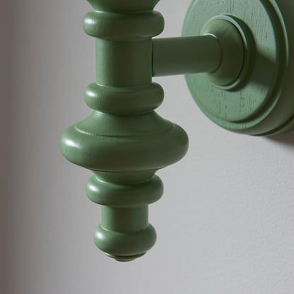 Carnaby And Ikat 20cm Marlin Blue Shade Wall Light With Satin Cotswold Green Base