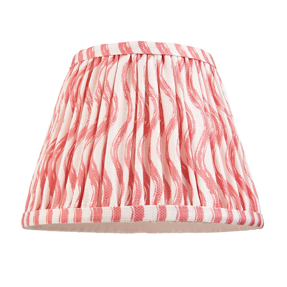 Carnaby And Ripple 20cm Coral Pink Shade Wall Light With Satin Marlin Blue Base