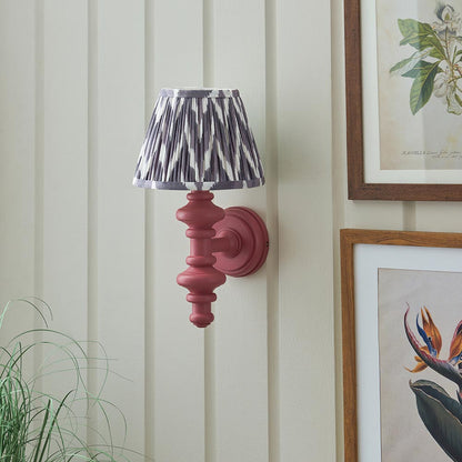 Carnaby And Zigzag 20cm Pearl Grey Shade Wall Light Satin Pink Clay Base