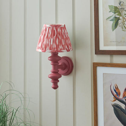 Carnaby And Ikat 20cm Coral Pink Shade Wall Light With Satin Pink Clay Base