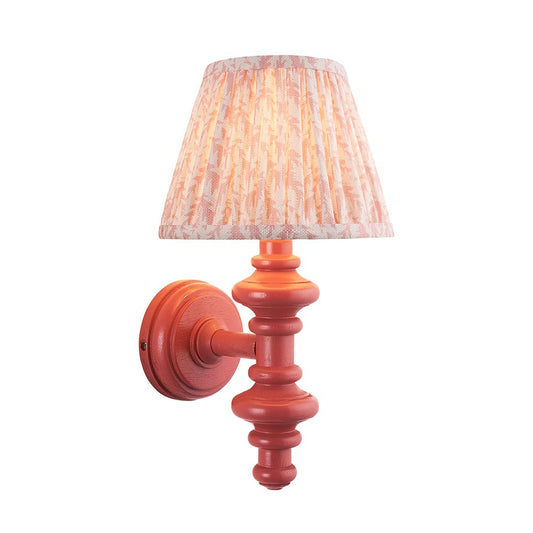 Carnaby And Leaf 20cm Peachy Keen Shade Wall Light With Satin Pink Clay Base