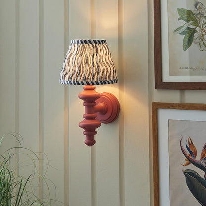 Carnaby And Ripple 20cm Pearl Grey Shade Wall Light With Satin Pink Clay Base