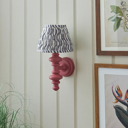 Carnaby And Ripple 20cm Pearl Grey Shade Wall Light With Satin Pink Clay Base