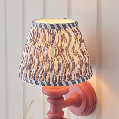 Carnaby And Ripple 20cm Pearl Grey Shade Wall Light With Satin Pink Clay Base