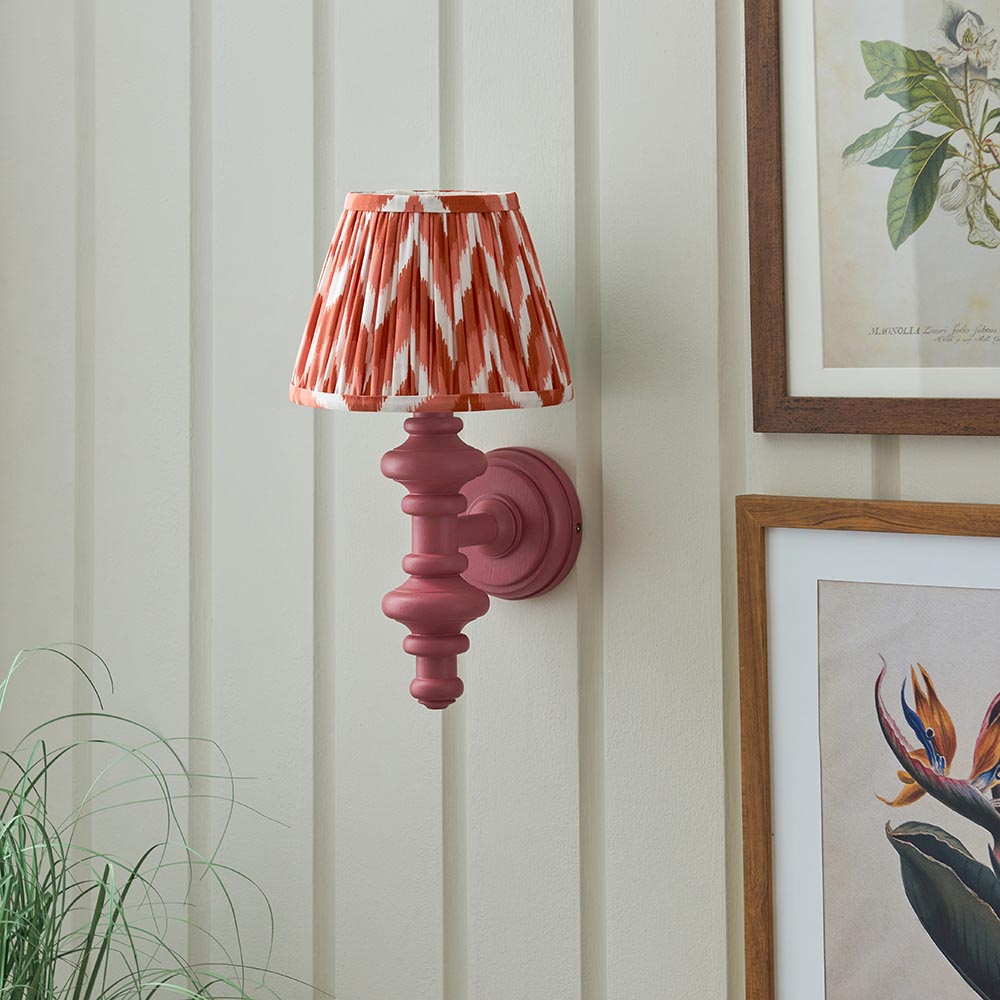 Carnaby And Zigzag 20cm Apricot Orange Shade Wall Light Satin Pink Clay Base