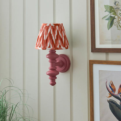 Carnaby And Zigzag 20cm Apricot Orange Shade Wall Light Satin Pink Clay Base