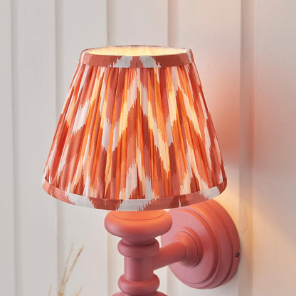Carnaby And Zigzag 20cm Apricot Orange Shade Wall Light Satin Pink Clay Base