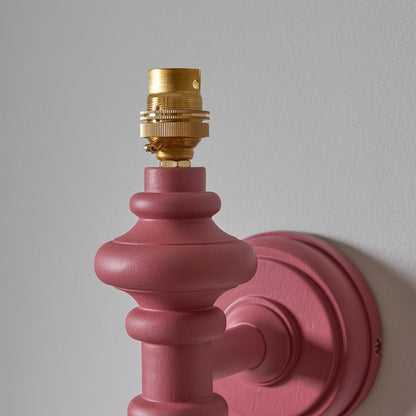 Carnaby And Ikat 20cm Pearl Grey Shade Wall Light With Satin Pink Clay Base