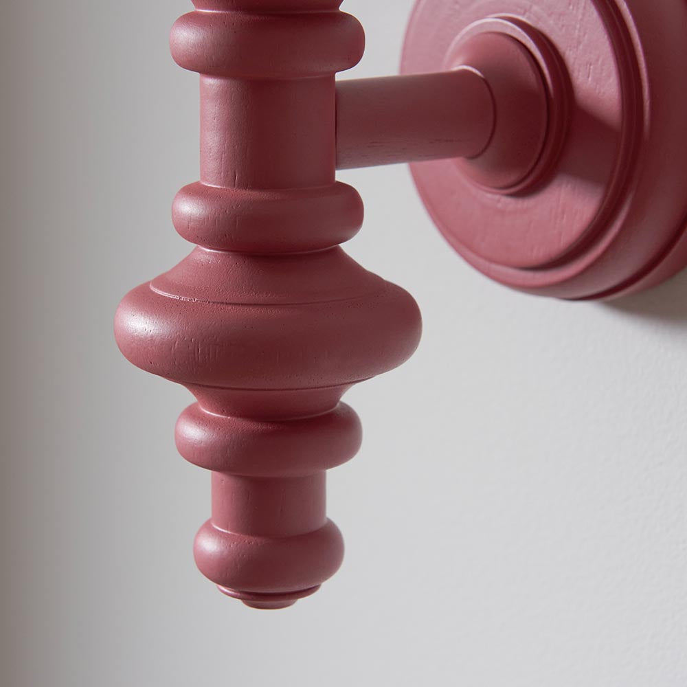Carnaby And Ikat 20cm Pearl Grey Shade Wall Light With Satin Pink Clay Base