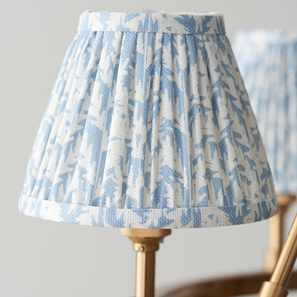 Chester And Leaf 6 Lights 16cm Shell Bay Blue Shade Ceiling Light In Aged Brass