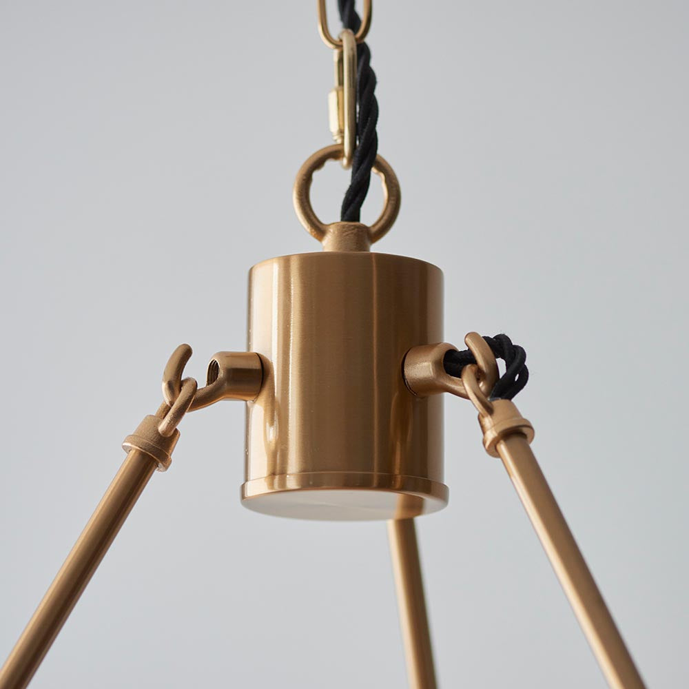 Chester And Ikat 6 Lights 16cm Marlin Blue Shade Ceiling Light In Aged Brass