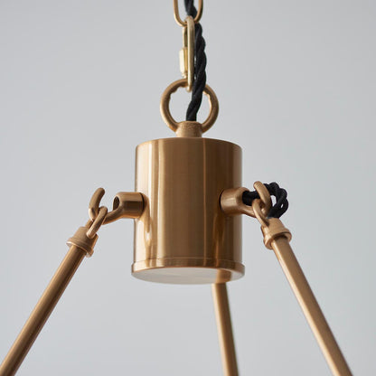 Chester And Ikat 6 Lights 16cm Marlin Blue Shade Ceiling Light In Aged Brass