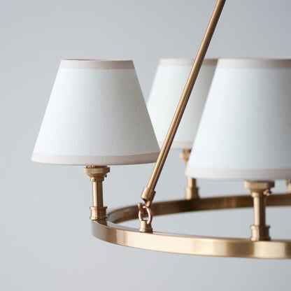 Chester And Ivy 6 Lights 16cm Vintage White Shade Ceiling Light In Aged Brass