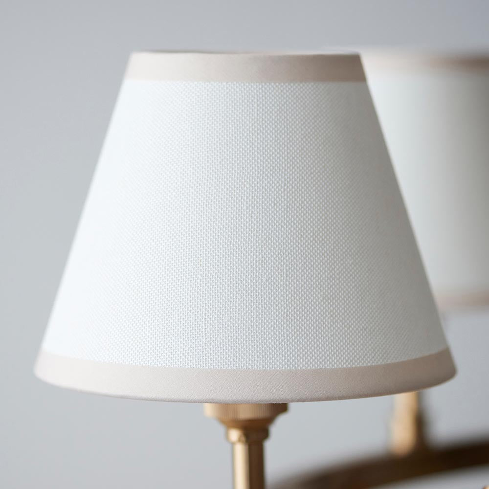 Chester And Ivy 6 Lights 16cm Vintage White Shade Ceiling Light In Aged Brass