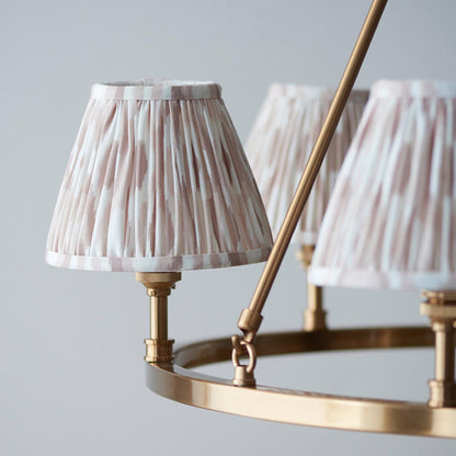 Chester And Ikat 6 Lights 16cm Neutral Shade Ceiling Light In Aged Brass