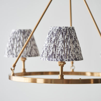 Chester And Leaf 3 Lights 16cm Pearl Grey Shade Ceiling Light In Aged Brass