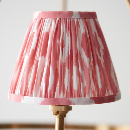 Chester And Ikat 3 Lights 16cm Coral Pink Shade Ceiling Light In Aged Brass