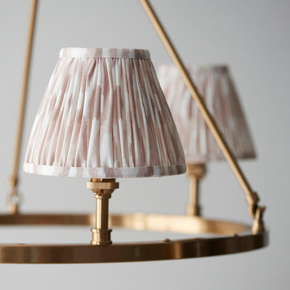 Chester And Ikat 3 Lights 16cm Neutral Shade Ceiling Light In Aged Brass