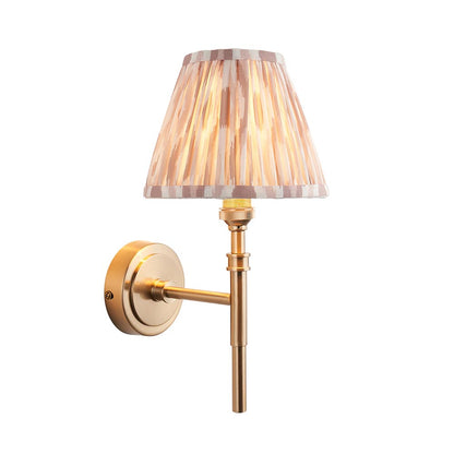 Chester And Ikat 16cm Neutral Shade Wall Light In Aged Brass