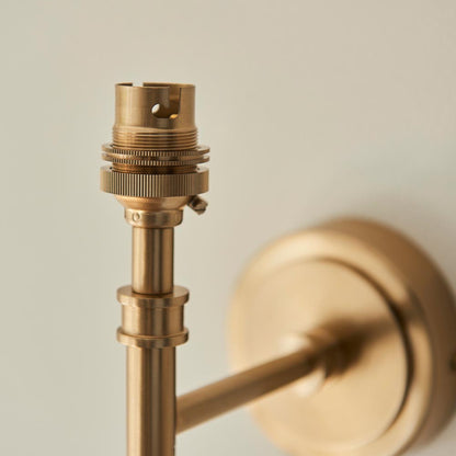 Chester And Ikat 16cm Neutral Shade Wall Light In Aged Brass