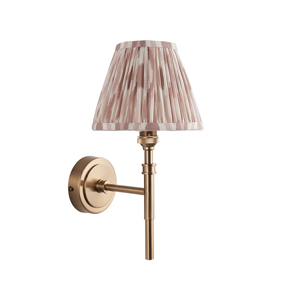 Chester And Ikat 16cm Neutral Shade Wall Light In Aged Brass