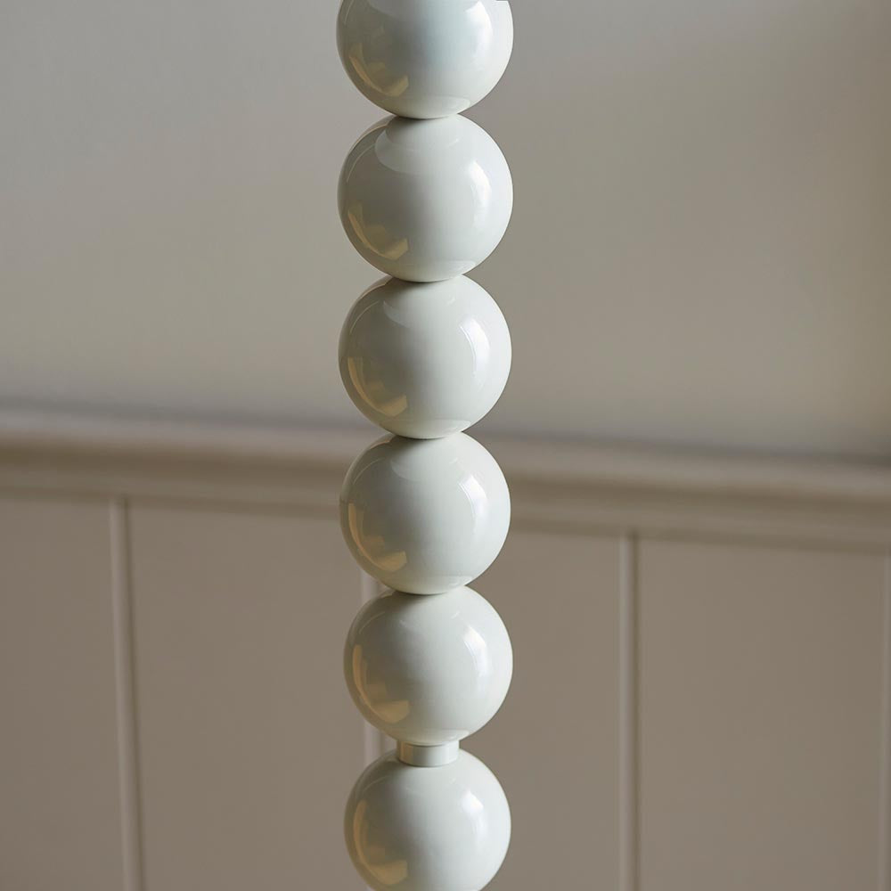 Higgledy And Ripple 40cm Marlin Blue Shade Floor Lamp With Gloss Almond White Base