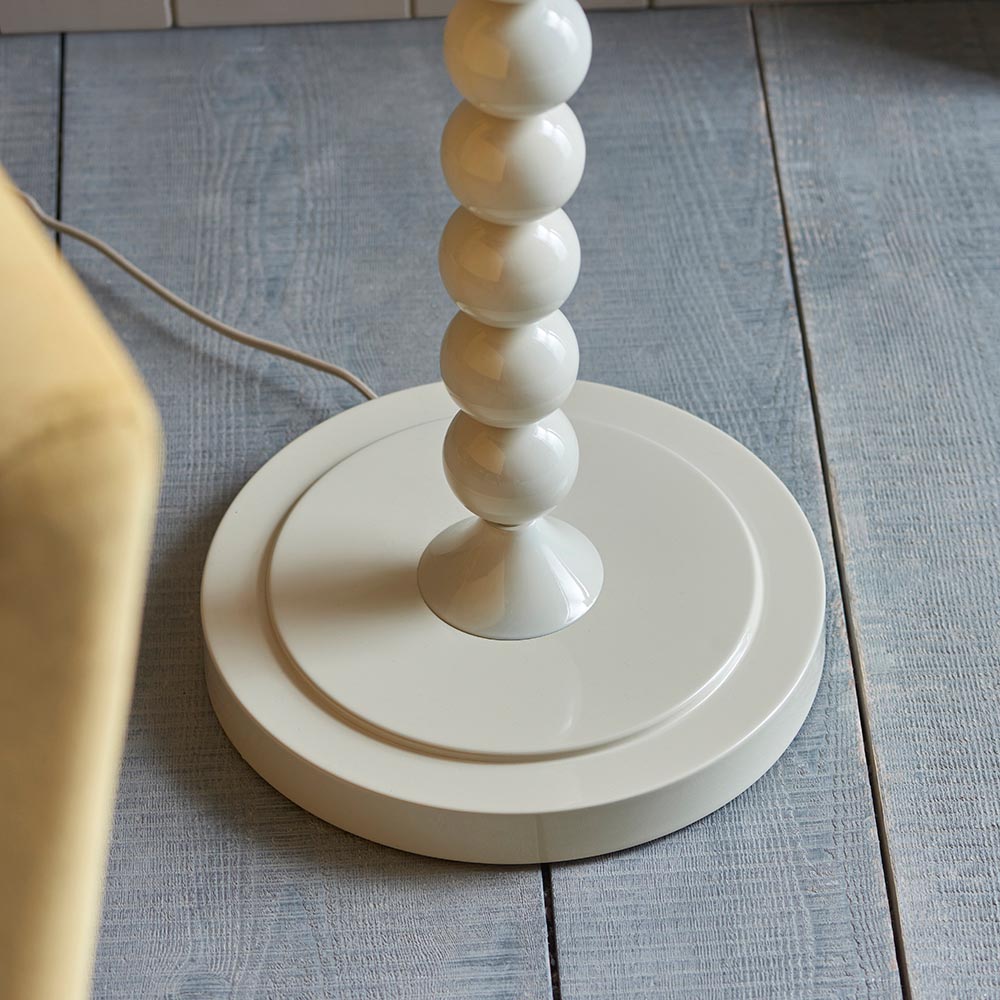 Higgledy And Ripple 40cm Marlin Blue Shade Floor Lamp With Gloss Almond White Base