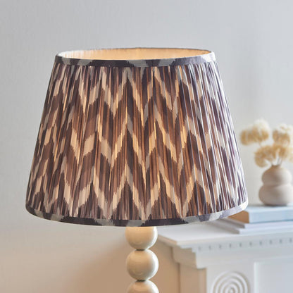 Higgledy And Zigzag 40cm Pearl Grey Shade Floor Lamp With Gloss Almond White Base
