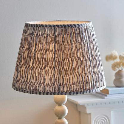 Higgledy And Ripple 40cm Pearl Grey Shade Floor Lamp With Gloss Almond White Base