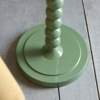 Higgledy And Leaf 40cm Pearl Grey Shade Floor Lamp With High Gloss Cotswold Green Base