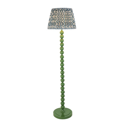 Higgledy And Ripple 40cm Marlin Blue Shade Floor Lamp With Gloss Cotswold Green Base