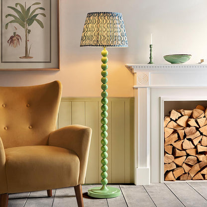 Higgledy And Ripple 40cm Marlin Blue Shade Floor Lamp With Gloss Cotswold Green Base