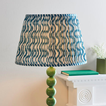 Higgledy And Ripple 40cm Marlin Blue Shade Floor Lamp With Gloss Cotswold Green Base